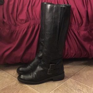 Enzo Angiolini Black Leather Knee Length Boots